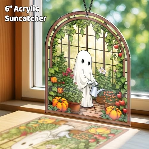 Halloween Ghost & Black Cat Suncatchers Set - Boo Variation