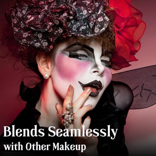 White Liquid Foundation & Brush Set for Halloween & Cosplay Makeup - Lightweight, Blendable, Skin-Friendly