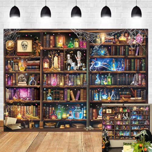 Halloween Laboratory Backdrop 8x6FT - Spooky Science & Potion Theme Photo Banner
