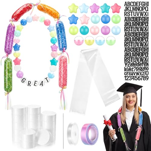 Rainbow Graduation Candy Lei Making Kit with DIY Friendship Bracelets & Garland - Class of 2026