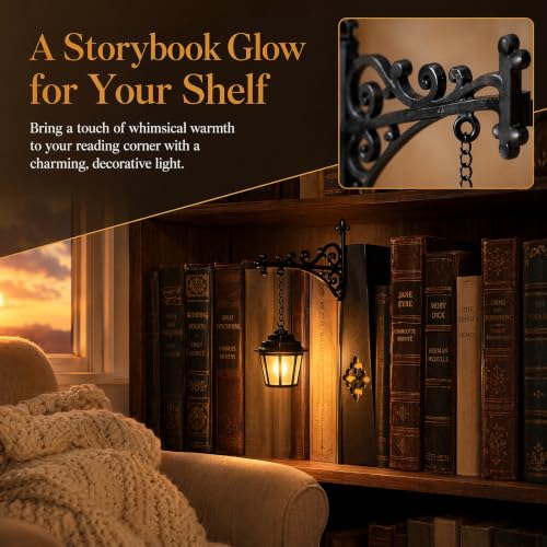 Halloween Ghost Bookshelf Lamp Set - Mini Decorative Lanterns for Bookcase & Reading Nook (2PCS, Lantern + Ghost)
