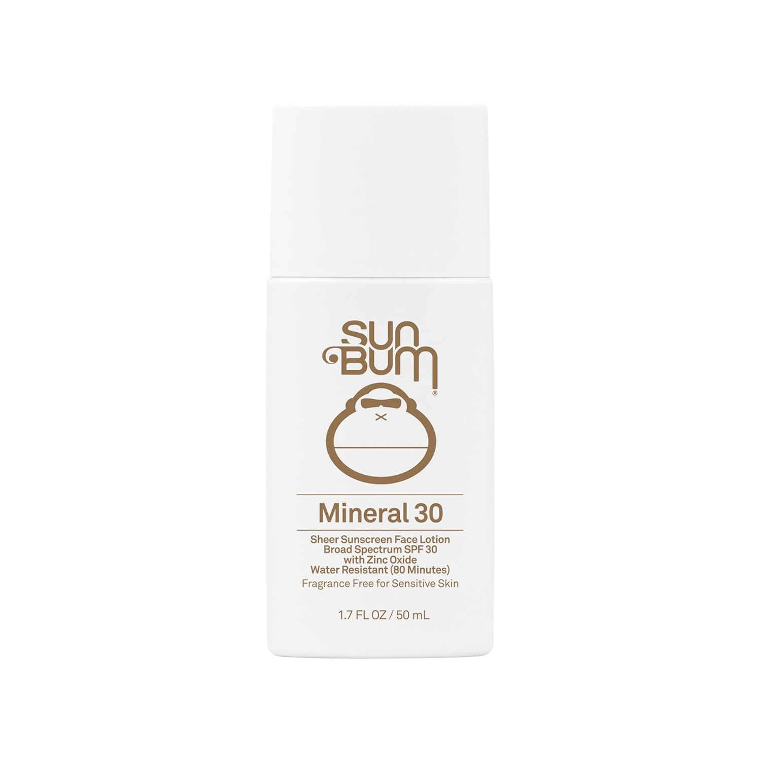 Sun Bum Mineral SPF 30 Face Sunscreen Lotion - Fragrance-Free, Broad Spectrum Protection - Travel Size 1.7 oz