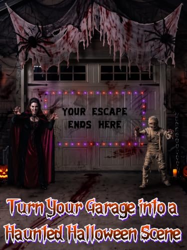 Acostop DIY Spooky Message Halloween Wall Decor with String Lights - Black