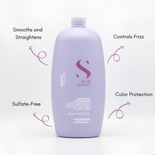 ALFAPARF MILANO Semi Di Lino Smoothing Shampoo - Sulfate-Free Anti-Frizz Formula for Revitalizing Dry Hair