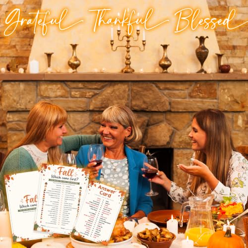 Which Came First -2 Card Game Set for Autumn Fall Thanksgiving Parties