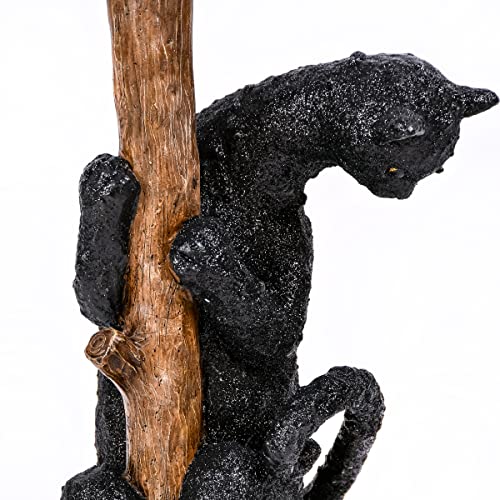 Halloween Black Cat with Broom Tabletop Decoration - 13 Inches