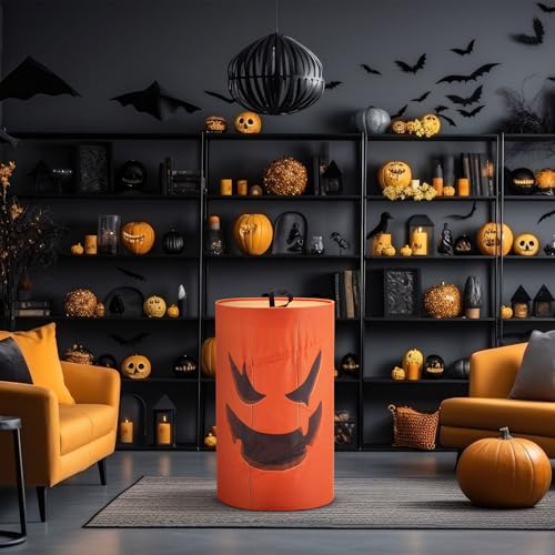 Large Halloween Candy Bucket - 24x14 Inch Pumpkin Ghost Design Trick-or-Treat
