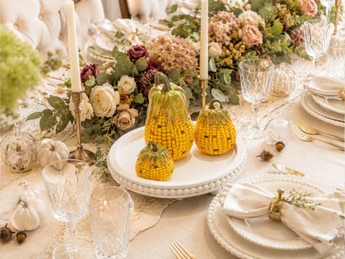 Fall Pumpkin Decorations 3-Piece Farmhouse Autumn Decor for Thanksgiving