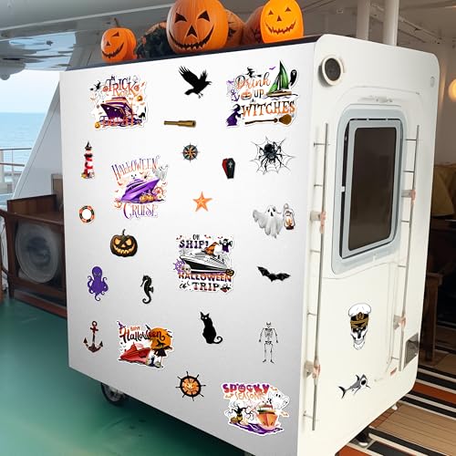 Halloween Cruise Door Magnets Set - 25pcs for Refrigerator & Cabin Decor - Variation: Cruise