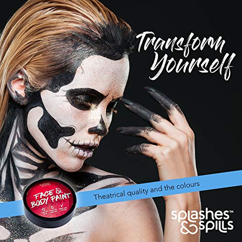 Water Activated SFX Face & Body Paint - Red Halloween & Cosplay Makeup 18g Cake Tub - Special Effects Costume Makeup