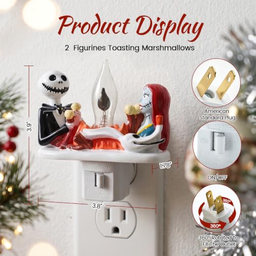 Ghost Campfire Night Light Plug-in Decor for Halloween & Christmas