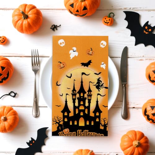 Halloween Castle Paper Napkins - 200PCS Disposable Party Dinner Towels