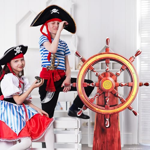Large Nautical Ship Wheel Cardboard Cutout - Pirate Party & Halloween Decor
