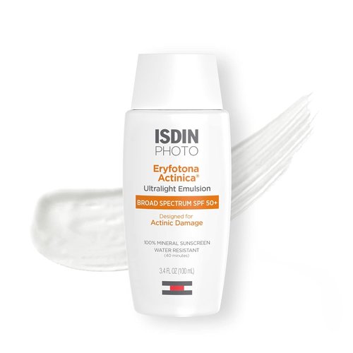 ISDIN Eryfotona Actinica SPF 50+ | Mineral Sunscreen for Face | Zinc Oxide, No White Cast, Dermatologist Recommended