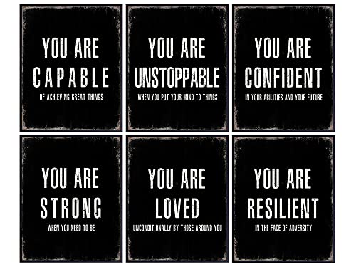 Positive Affirmations Wall Art - Motivational Quotes for Home Office & Classroom Decor