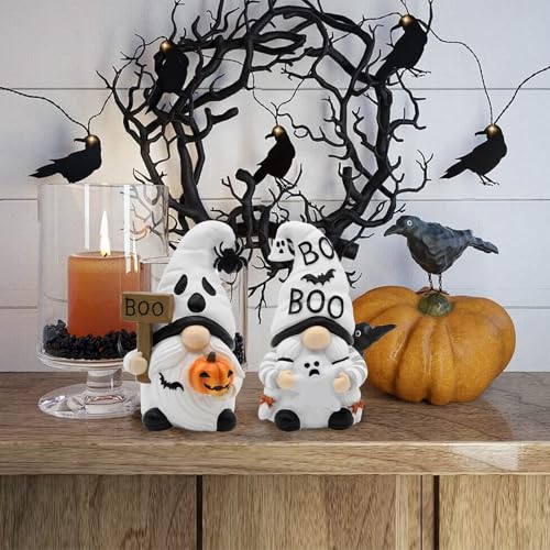 Halloween Ghost Gnome Decor - Cute Resin Figurines for Home & Garden