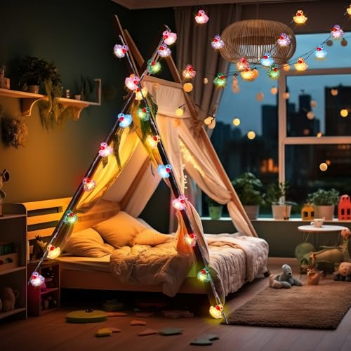 Colorful Sequin Rubber Duck String Lights - Battery Operated, 9.8ft, 20 Ducks - Variation: Duck / Colorful Sequin / 1