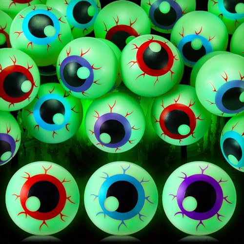 Glow in The Dark Halloween Eyeballs Table Tennis Set - 48 Bouncy Spooky Balls - Variation of THIS listing