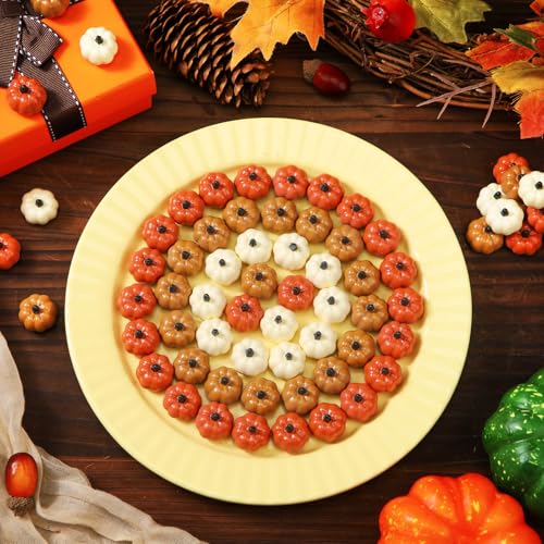 Mini Pumpkin Resin Charms Bulk for Fall Crafts & Decorations - 90 Pieces