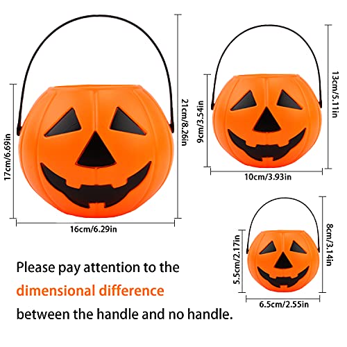 Halloween Pumpkin Buckets Set - Plastic Candy Holders for Party Favors & Decorations - Variation: Pumpkin