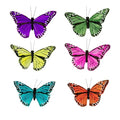 Feather Butterfly Decorations Set of 12 - Handmade Wire Monarch Garden Ornaments