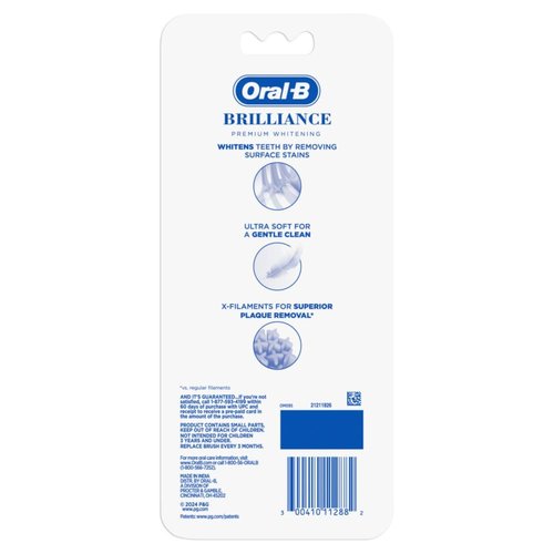 Oral-B 3D White Brilliance toothbrushes, 4 Count Toothbrush Extra Soft, Tough on Plaque, Gentle on Gums, whitening Tooth Brush