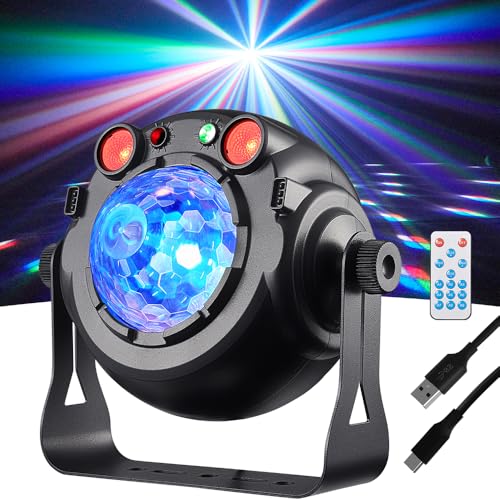 Disco Ball Party Lights with Remote Control - Sound Activated Rave Stage Lighting