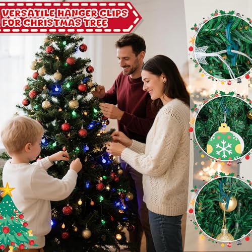 SelfTek 120 Pcs Christmas Light Clips for Gutter & Outdoor Decoration - Green