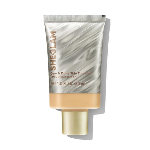 SheGlam Dew & Done Skin Tint - SPF 20 Light-Medium Coverage Foundation for Even Skin Tone | Bamboo