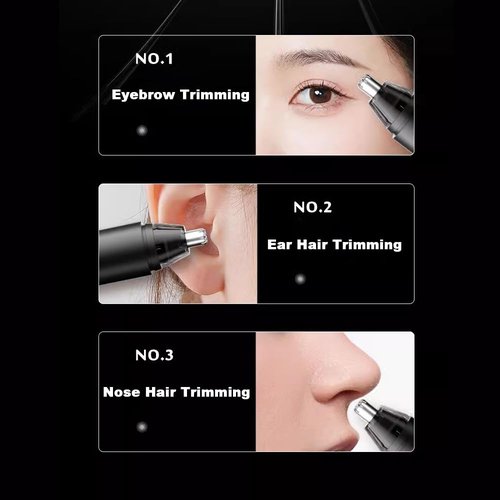 Cqxfsgr Ear and Nose Hair Trimmer Clipper for Men Women, USB Rechargeable Professional Painless Eyebrow & Facial & Ear & Nose Hair Trimmer, LED Display Dual Edge Blades for Easy Cleansing