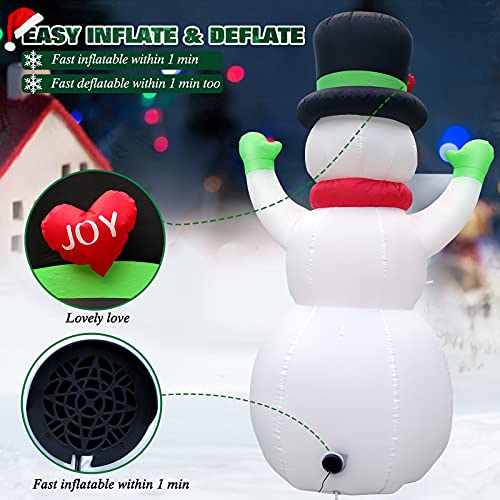 7 Ft Christmas Inflatable Snowman with LED Lights Outdoor Yard Decor - Weatherproof Holiday Garden & Lawn Display - Variation: Snowman