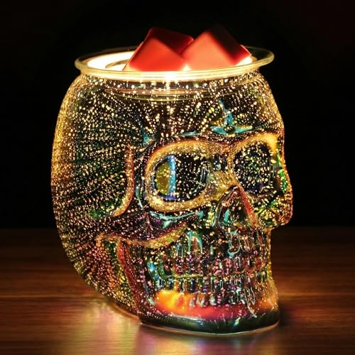 Rainbow Skull Wax Melt Warmer - 3D Firework Electric Skull Decor