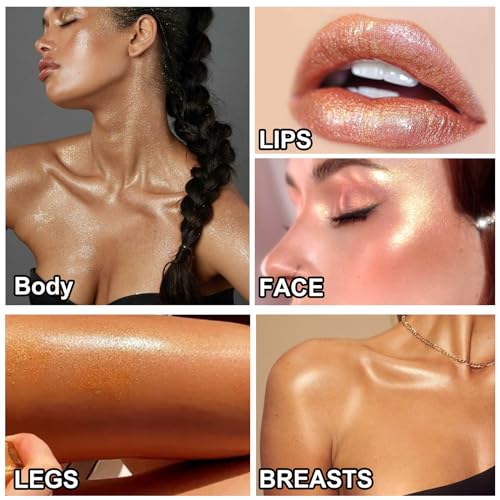 Body Shimmer Oil 100ml - Golden Brown Long Lasting Moisturizer & Illuminator
