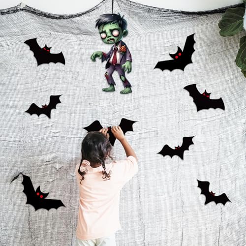 Halloween Hanging Decorations with Cutouts - 3 Pack Large Festive Wall & Door Decor