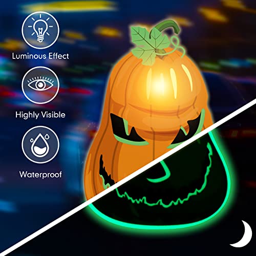 Halloween Car Magnets Set - 18 Luminous Magnetic Stickers for Decorations