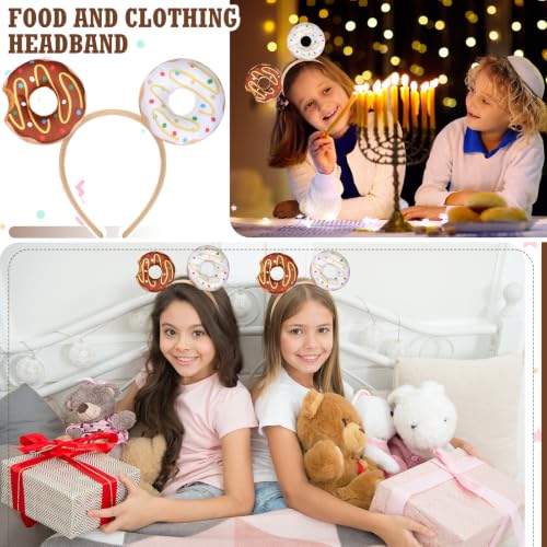 Food Hat Headbands - 2 Pcs Donut Costume Party Accessories for Halloween & Events