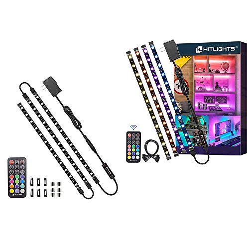 Pre-Cut LED Strip Lights Kit with RF Remote, Power Supply & Connectors for TV, Home Decor, DIY