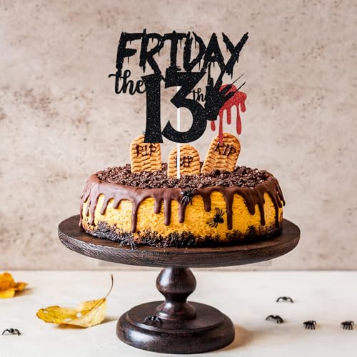 Halloween Themed 13th Birthday Cake Topper - Spooky Friday Vampire Zombie Decoration