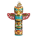 Handcrafted Glass Totem Pole Ornament - Native American Holiday Decor