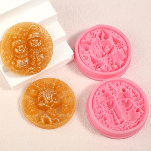Christmas Silicone Mold Set - Snowman & Elk Cake Decorations I-266