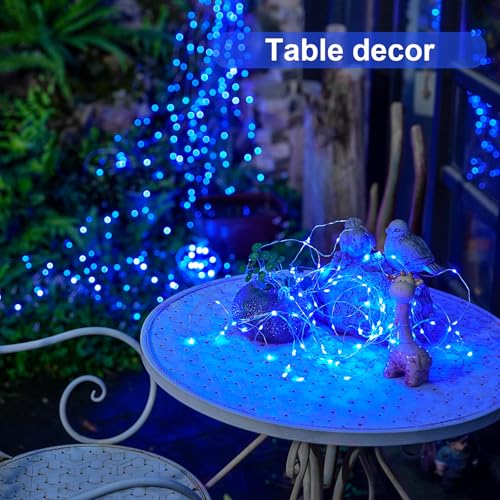 Blue LED Christmas Fairy Lights 8 Pack 50 Bulbs Battery Operated Indoor Outdoor