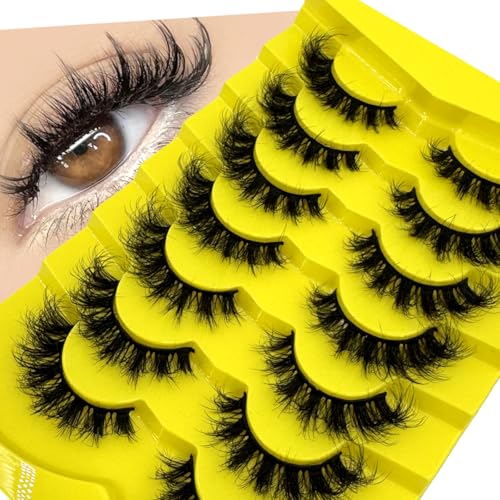 7 Pairs 3D Mink False Eyelashes Fluffy Natural Wispy Reusable Eye Makeup W3