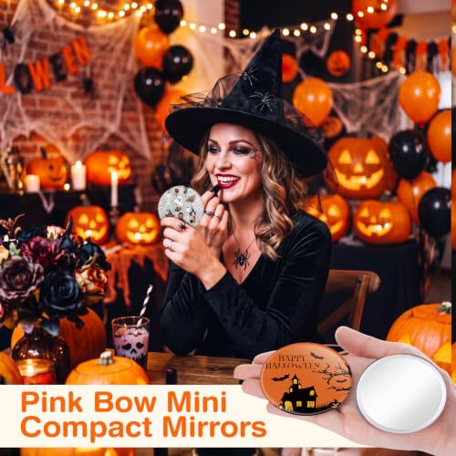 Spooky Halloween Compact Mirror Set - 20 Pack, 2.75 Inch Makeup Mirrors