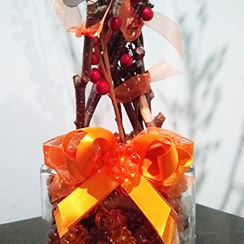 48PCS Acrylic Fall Decorations Pumpkin Beads for Thanksgiving Halloween Autumn Party