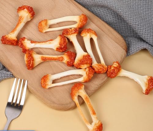 6PCS Artificial Chicken Leg Bone Model - Realistic Food Props & Decor