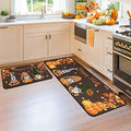 Fall Kitchen Rugs and Mats Set - 17x47.2 & 17x30 Inches, Non-Slip Pumpkin Design, Autumn Decor for Kitchen and Home - Fall 05