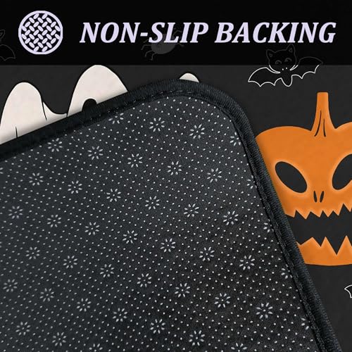 Ghost Halloween Kitchen Rugs Set of 2 - 17x47 & 17x30 Inches Non-Slip Floor Mats