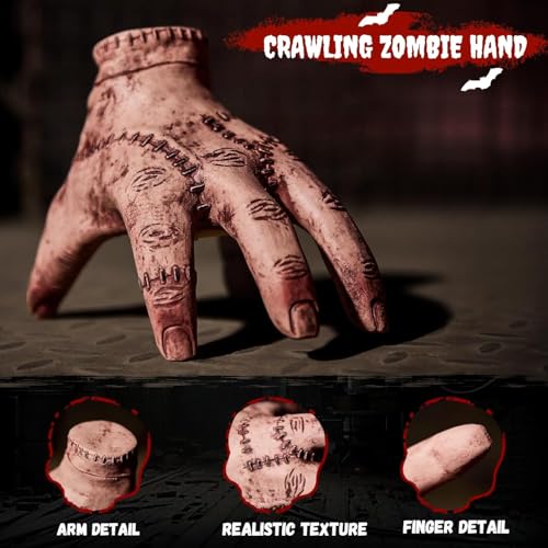 Halloween Crawling Zombie Hand Animatronic - Sound & Motion-Activated Horror Decor