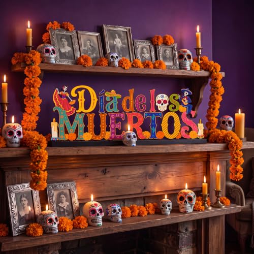 Day of the Dead Metal Sugar Skull Sign - Cultural Halloween Decor - Variation of THIS listing