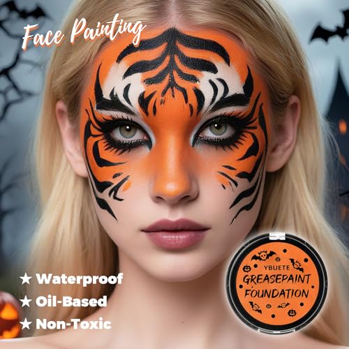 Orange Oil-Based Face & Body Painting Foundation for Halloween SFX - Creative Makeup